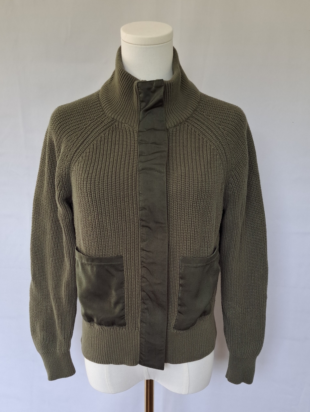 VICI Olive Green Looking Like a Million Zip Up Sweater Cozy Utilitarian S